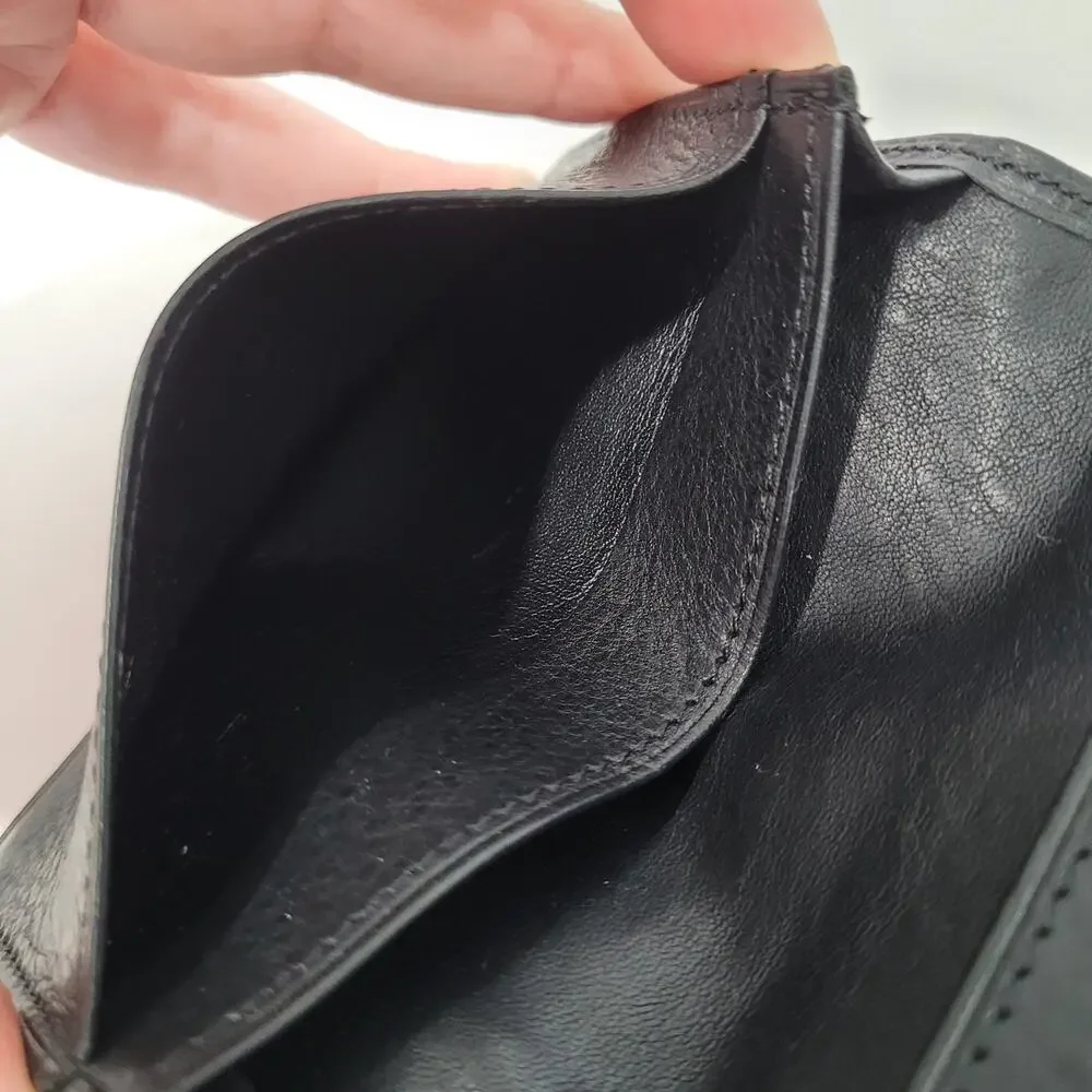 Cocomeister Designer Card Wallet Black Bifold Leather Folding Small Mini Quality